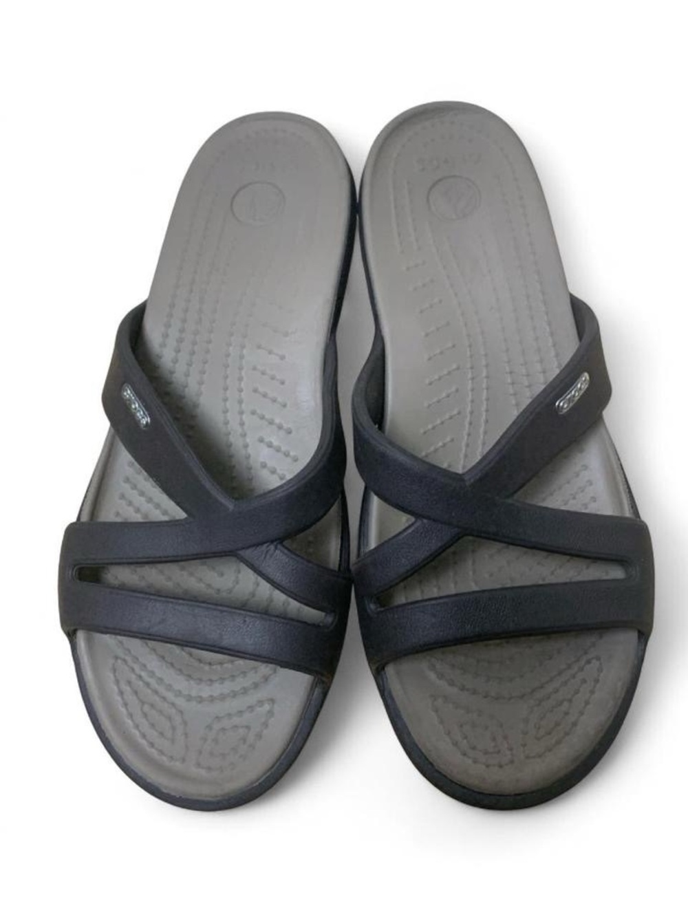 Crocs Black Cross Strap Comfort Sandals Women’s Size 9